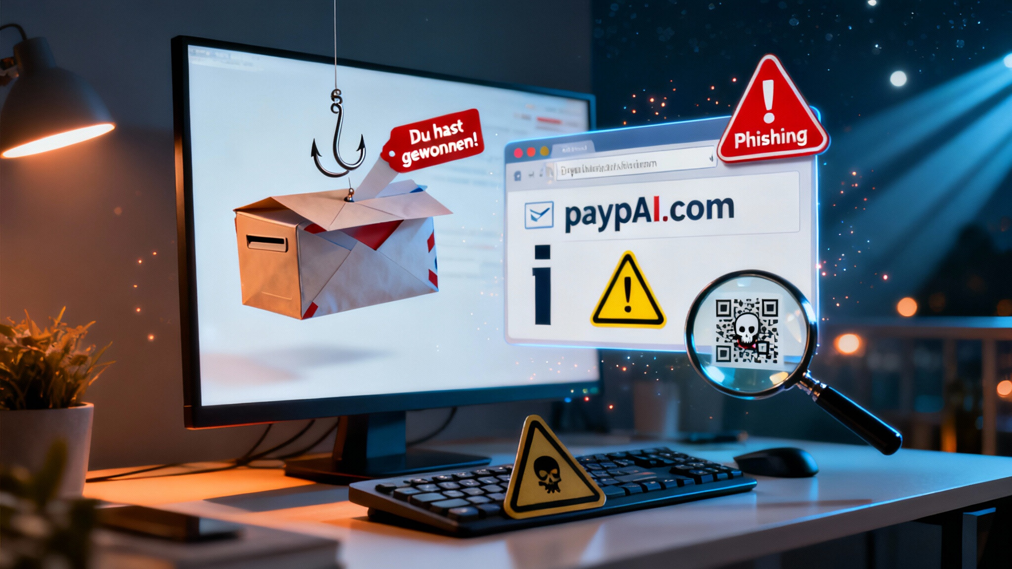 Sicher im Netz: Vorsicht vor Fallen (Phishing, falsche Gewinnspiele und wie man sie erkennt)